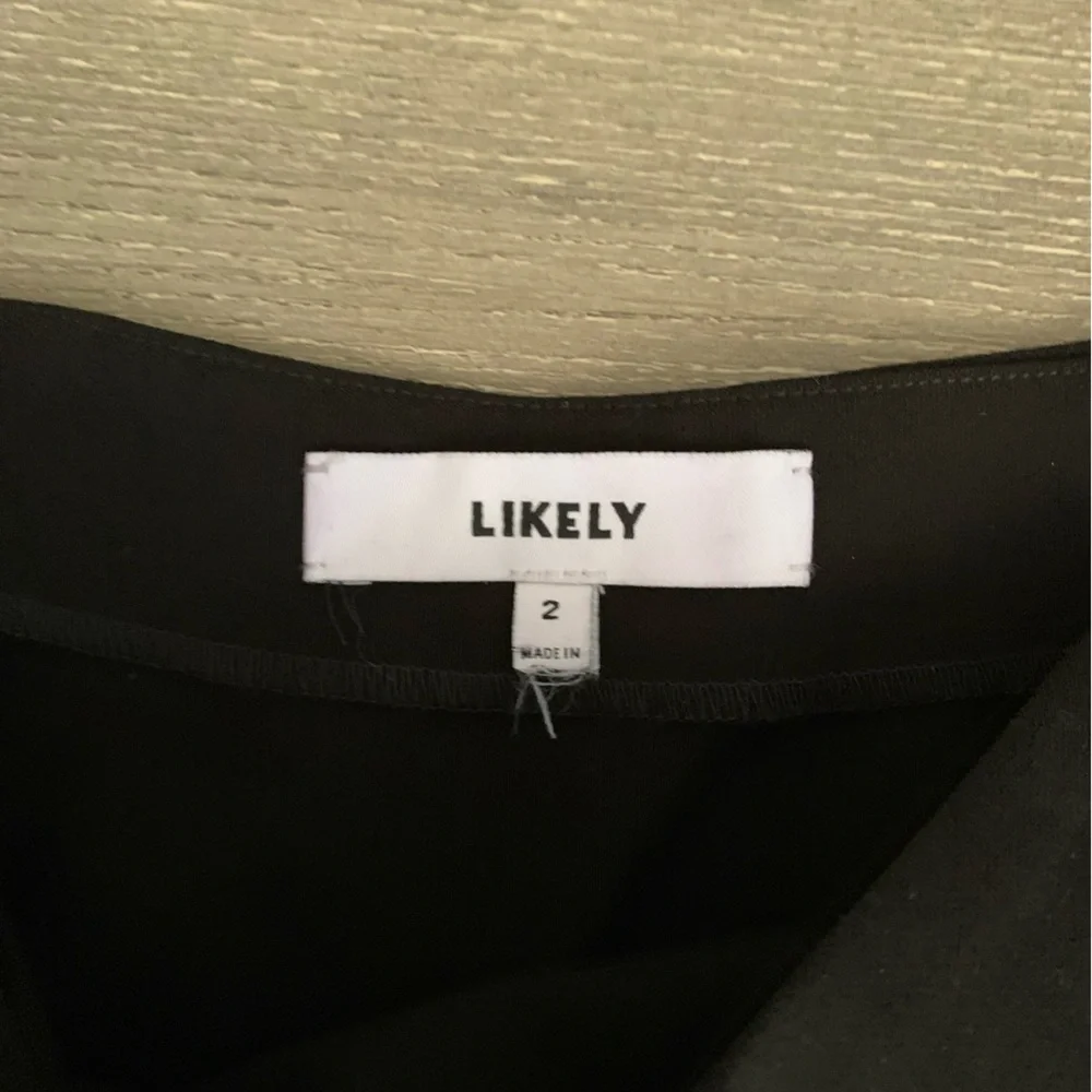 LIKELY Mila Scallop Hem Wrap Skirt Mini Black 2